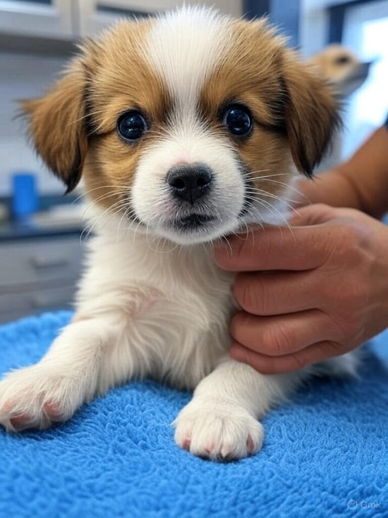 Cachorro recibiendo primera vacuna